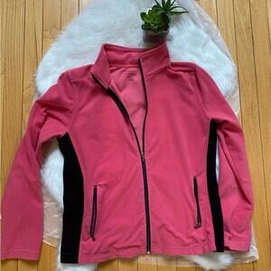 Columbia Pink and Black Full-Zip Fleece Jacket